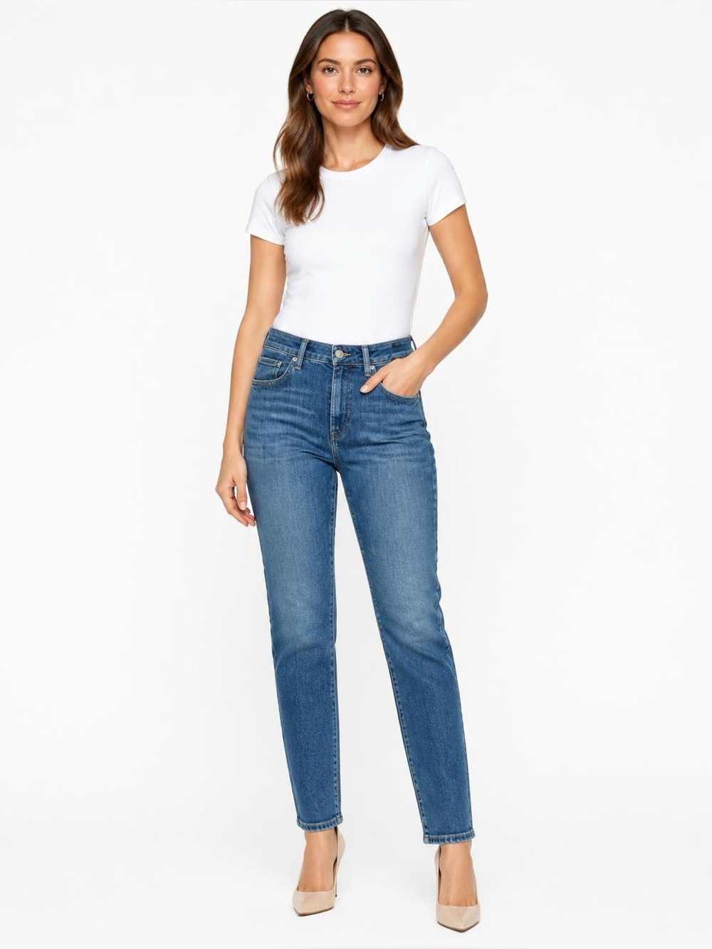Mavi Kathleen Slim Boyfriend Jeans  - Medium Blue